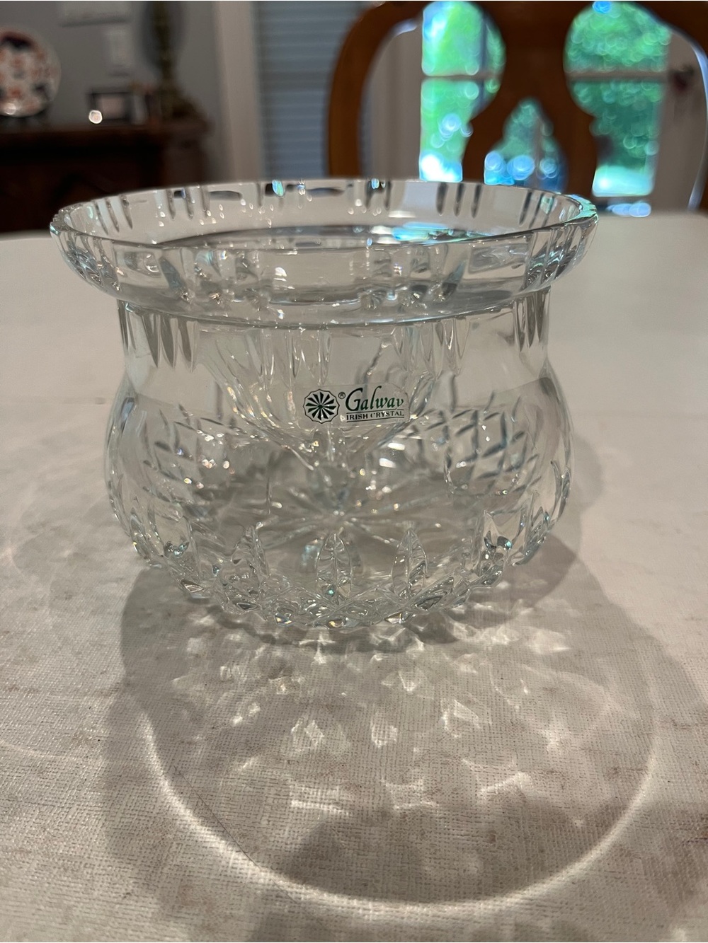 Vintage Galway Irish Crystal Cut Glass shrimp cocktail server. 2 pieces